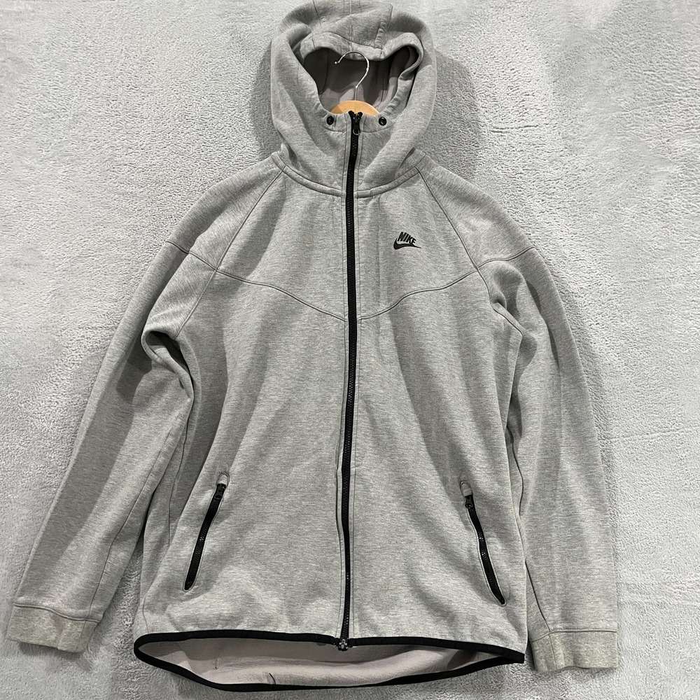 Nike Tech Fleece Hoodie Mens‎ XL Full Zip Gray Jacket Y2K Athleisure
